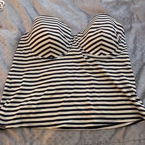 Striped jcrew strapless tankini top
